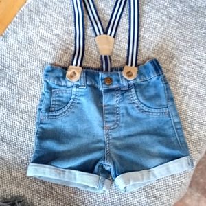 12m cat & jack jean shorts with suspenders